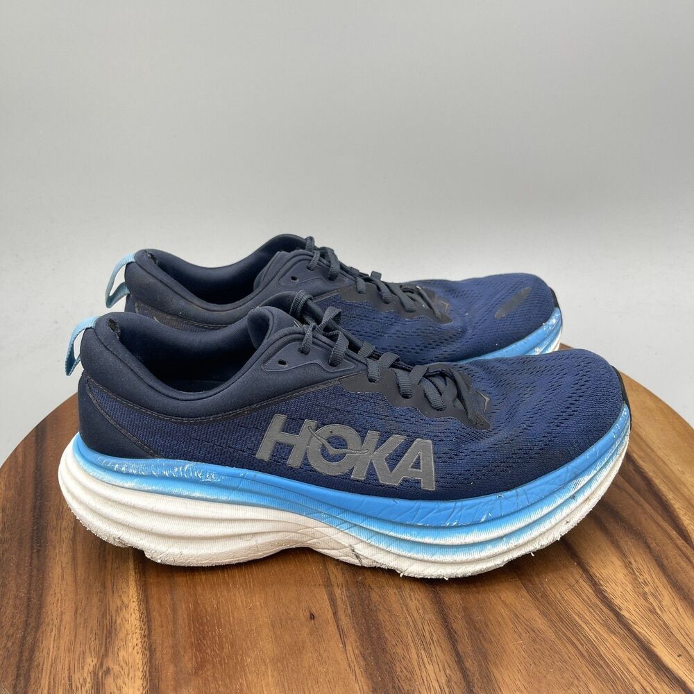 Hoka One One Bondi 8 Shoes Mens Size 11 D Blue Road Running Walking Gym Sneaker